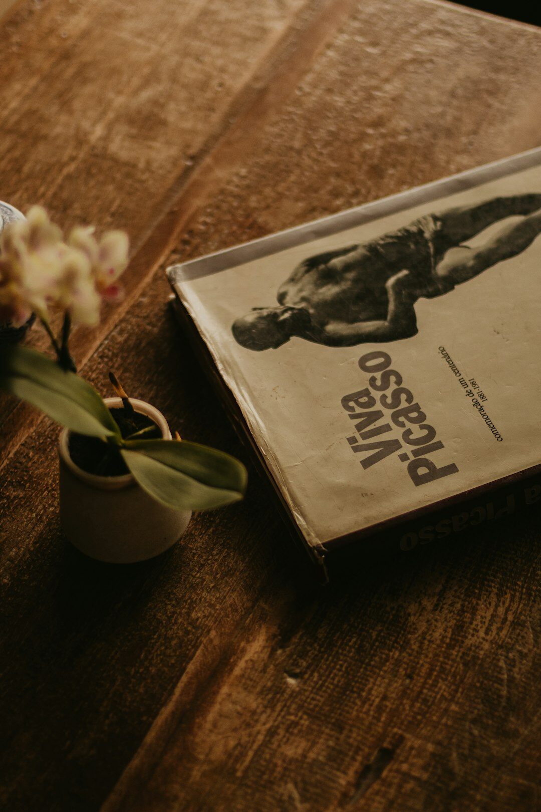 thriller book on wooden table
